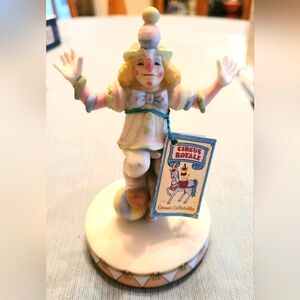 Vintage 1983 CIRCUS ROYALE Applause 5" Clown On Unicycle Ceramic Figurine #9605.